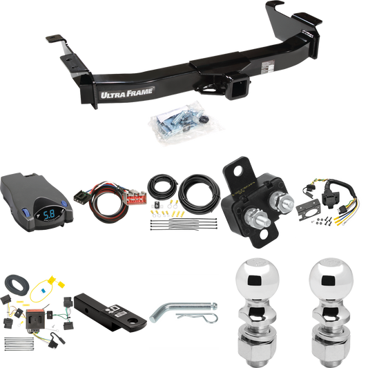 Fits 2009-2014 Ford E-250 Econoline Trailer Hitch Tow PKG w/ Tekonsha Prodigy P2 Brake Control + Plug & Play BC Adapter + 7-Way RV Wiring + 2" & 2-5/16" Ball & Drop Mount By Draw-Tite
