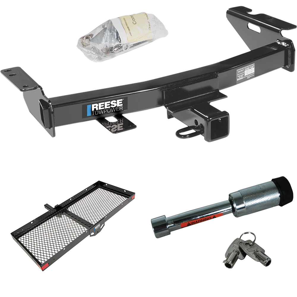 Fits 1997-2005 Chevrolet Venture Trailer Hitch Tow PKG w/ 48" x 20" Cargo Carrier + Hitch Lock By Reese Towpower