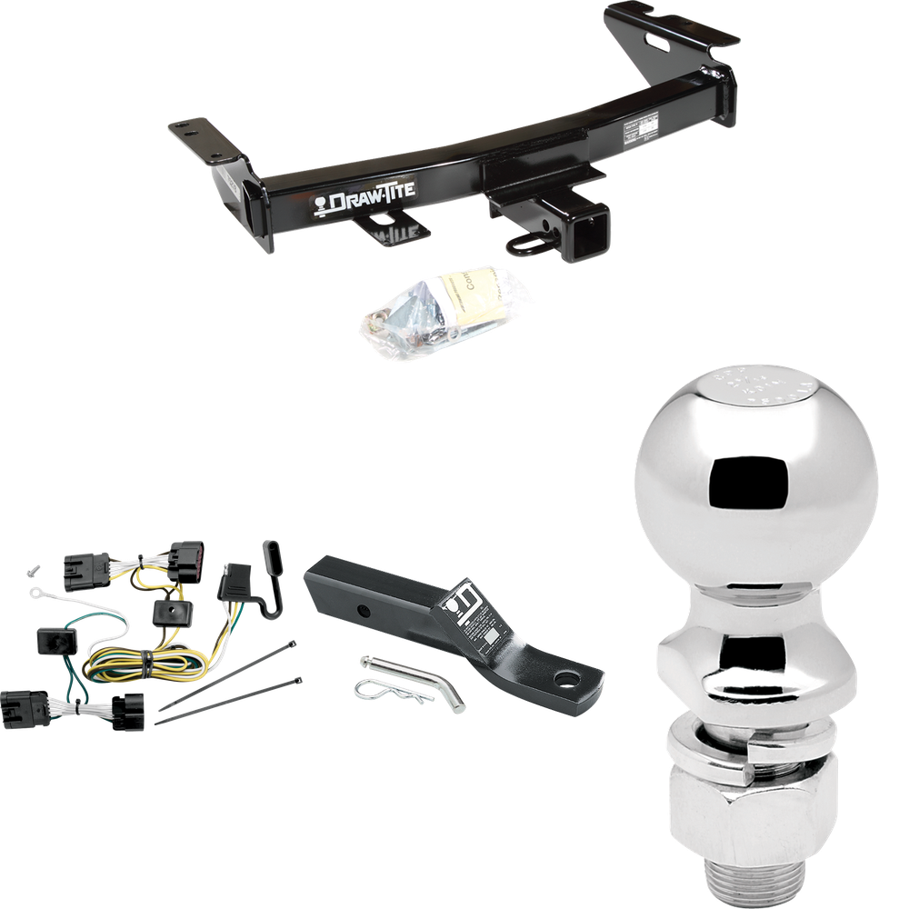 Fits 2005-2007 Saturn Relay Trailer Hitch Tow PKG w/ 4-Flat Wiring + Ball Mount w/ 2" Drop + 2-5/16" Ball By Draw-Tite