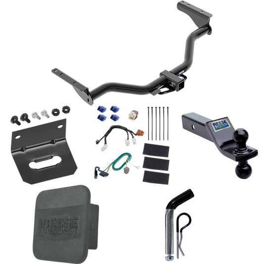 Fits 2014-2020 Infiniti QX60 Trailer Hitch Tow PKG w/ 4-Flat Wiring + Dual Ball Ball Mount 1-7/8" & 2" Trailer Balls + Pin/Clip + Wiring Bracket + Hitch Cover By Reese Towpower