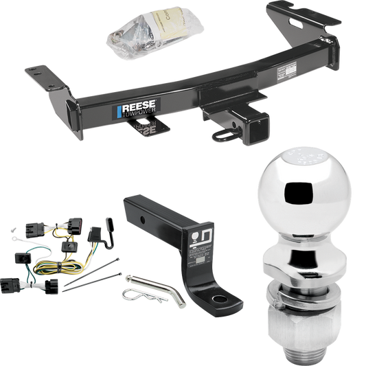 Fits 2005-2007 Buick Terraza Trailer Hitch Tow PKG w/ 4-Flat Wiring + Ball Mount w/ 4" Drop + 2" Ball By Reese Towpower