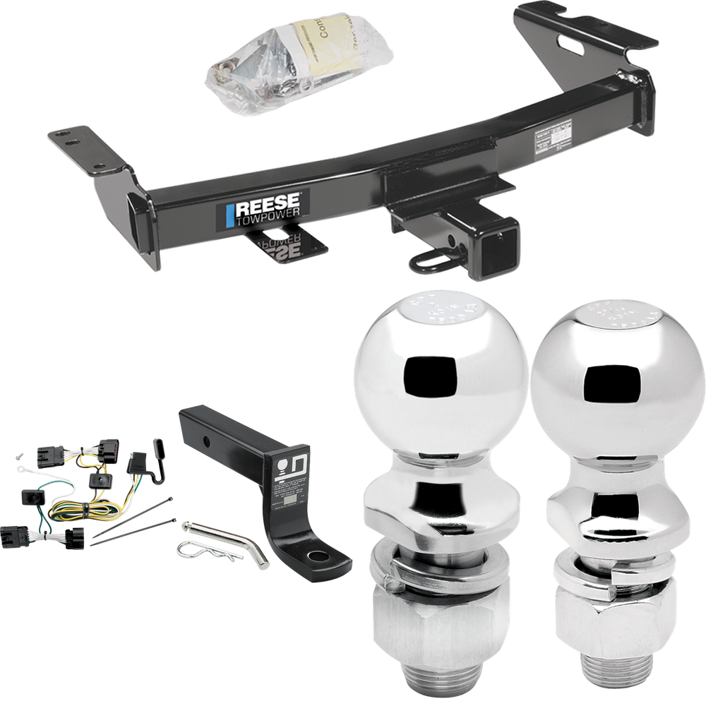 Fits 2005-2007 Saturn Relay Trailer Hitch Tow PKG w/ 4-Flat Wiring + Ball Mount w/ 4" Drop + 2" Ball + 2-5/16" Ball By Reese Towpower