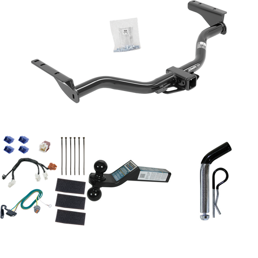 Fits 2014-2020 Infiniti QX60 Trailer Hitch Tow PKG w/ 4-Flat Wiring + Dual Ball Ball Mount 2" & 2-5/16" Trailer Balls + Pin/Clip By Draw-Tite