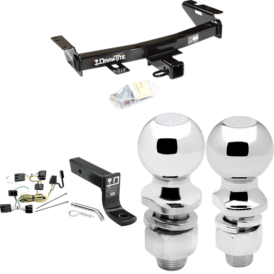 Se adapta al paquete de enganche de remolque Chevrolet Uplander 2005-2008 con cableado plano de 4 + soporte de bola con caída de 4" + bola de 2" + bola de 2-5/16" de Draw-Tite