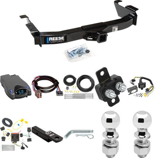 Fits 2008-2008 Ford E-150 Econoline Trailer Hitch Tow PKG w/ Tekonsha Prodigy P2 Brake Control + Plug & Play BC Adapter + 7-Way RV Wiring + 2" & 2-5/16" Ball & Drop Mount By Reese Towpower