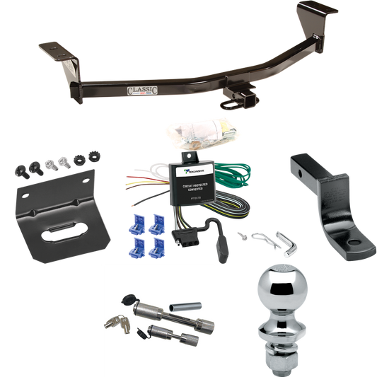 Fits 2011-2013 Scion tC Trailer Hitch Tow PKG w/ 4-Flat Wiring Harness + Draw-Bar + 1-7/8" Ball + Wiring Bracket + Dual Hitch & Coupler Locks (Excludes: Release Series Models) By Draw-Tite