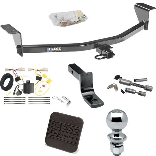 Fits 2011-2013 Scion tC Trailer Hitch Tow PKG w/ 4-Flat Wiring Harness + Draw-Bar + 2" Ball + Hitch Cover + Dual Hitch & Coupler Locks (Excludes: Release Series Models) By Reese Towpower