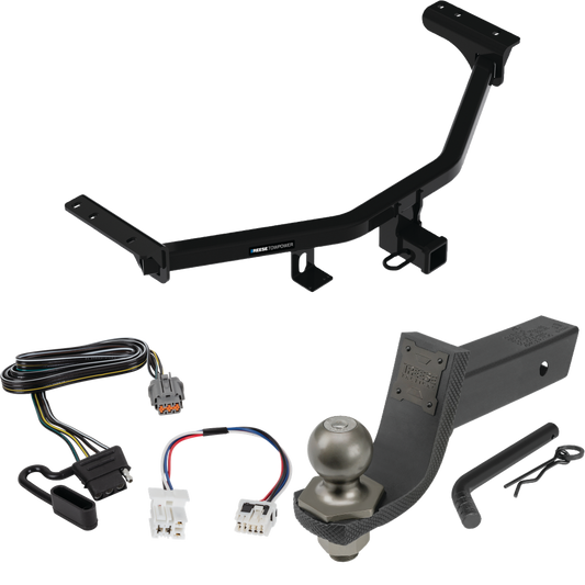 Fits 2022-2022 Infiniti QX60 Trailer Hitch Tow PKG w/ 4-Flat Wiring + Interlock Tactical Starter Kit w/ 3-1/4" Drop & 2" Ball By Reese Towpower