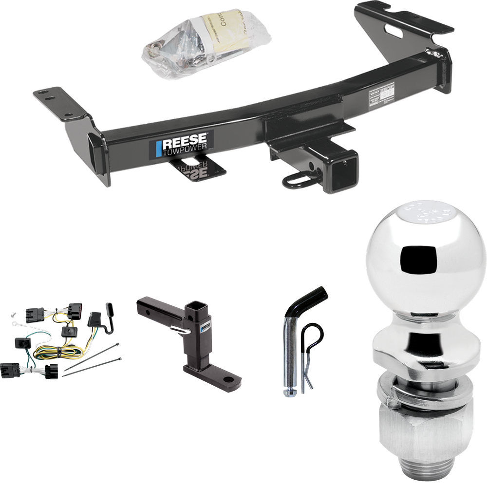 Fits 2009-2009 Chevrolet Uplander Trailer Hitch Tow PKG w/ 4-Flat Wiring Harness + Adjustable Drop Rise Ball Mount + Pin/Clip + 2" Ball (For (Canada Only) Models) By Reese Towpower