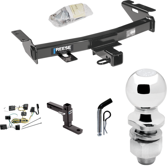 Fits 2009-2009 Chevrolet Uplander Trailer Hitch Tow PKG w/ 4-Flat Wiring Harness + Adjustable Drop Rise Ball Mount + Pin/Clip + 2" Ball (For (Canada Only) Models) By Reese Towpower