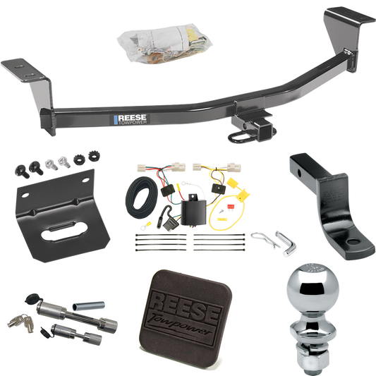 Fits 2011-2013 Scion tC Trailer Hitch Tow PKG w/ 4-Flat Wiring Harness + Draw-Bar + 2" Ball + Wiring Bracket + Hitch Cover + Dual Hitch & Coupler Locks (Excludes: Release Series Models) By Reese Towpower