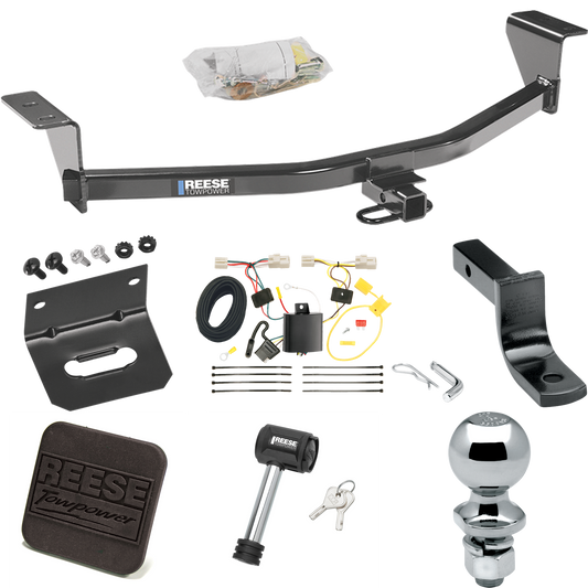 Fits 2011-2013 Scion xB Trailer Hitch Tow PKG w/ 4-Flat Wiring Harness + Draw-Bar + 2" Ball + Wiring Bracket + Hitch Cover + Hitch Lock (Excludes: Release Series Models) By Reese Towpower