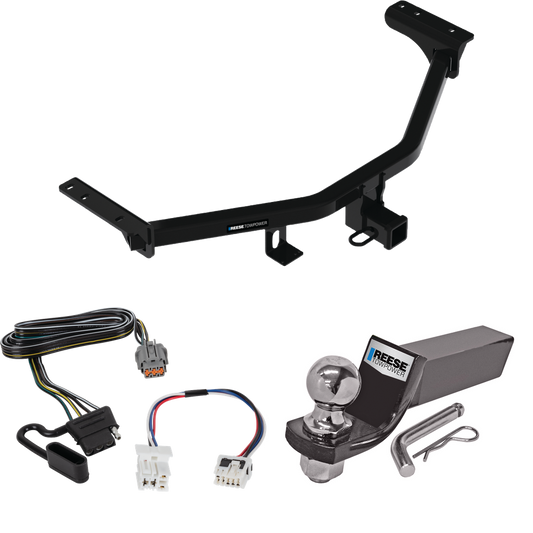 Fits 2022-2023 Nissan Pathfinder Trailer Hitch Tow PKG w/ 4-Flat Wiring + Starter Kit Ball Mount w/ 2" Drop & 2" Ball By Reese Towpower