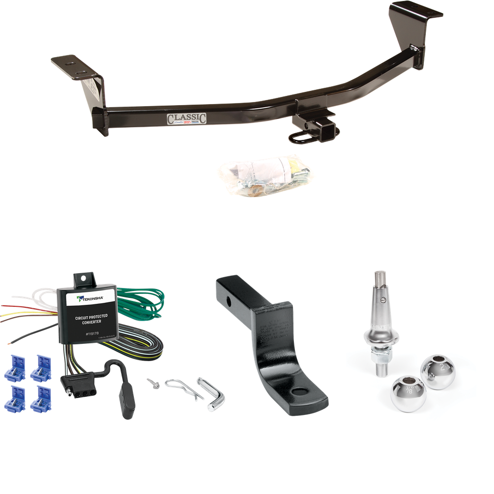 Fits 2011-2013 Scion tC Trailer Hitch Tow PKG w/ 4-Flat Wiring Harness + Draw-Bar + Interchangeable 1-7/8" & 2" Balls (Excludes: Release Series Models) By Draw-Tite