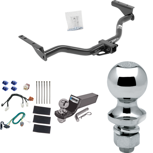 Fits 2013-2020 Nissan Pathfinder Trailer Hitch Tow PKG w/ 4-Flat Wiring + Starter Kit Ball Mount w/ 2" Drop & 2" Ball + 1-7/8" Ball By Draw-Tite