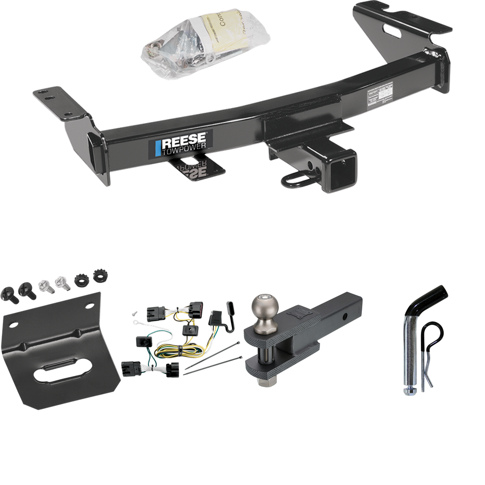 Fits 2009-2009 Chevrolet Uplander Trailer Hitch Tow PKG w/ 4-Flat Wiring Harness + Clevis Hitch Ball Mount w/ 2" Ball + Pin/Clip + Wiring Bracket (For (Canada Only) Models) By Reese Towpower