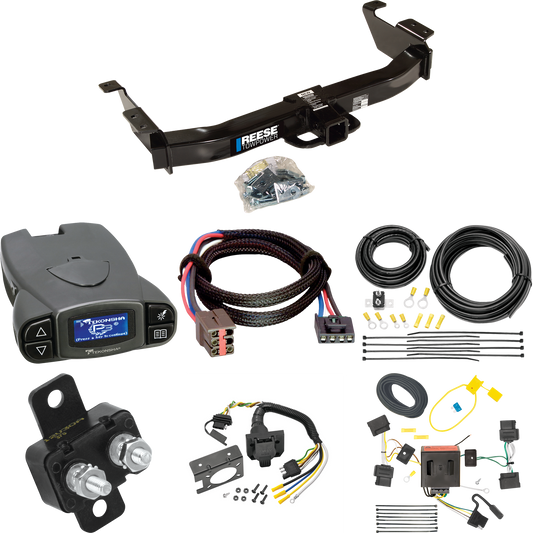 Se adapta al paquete de enganche de remolque Ford E-350 Econoline Super Duty 2008-2008 con control de freno Tekonsha Prodigy P3 + adaptador BC Plug &amp; Play + cableado RV de 7 vías de Reese Towpower