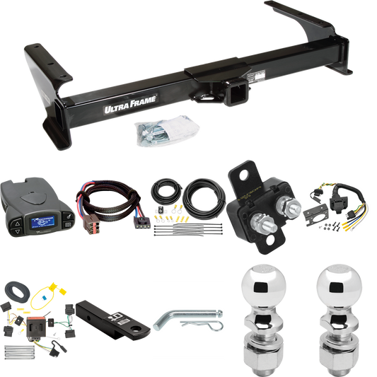 Se adapta al paquete de enganche de remolque Ford E-350 Econoline Super Duty 2008-2008 con control de freno Tekonsha Prodigy P3 + adaptador BC Plug &amp; Play + cableado RV de 7 vías + soporte de bola y caída de 2" y 2-5/16" por Draw -Tita