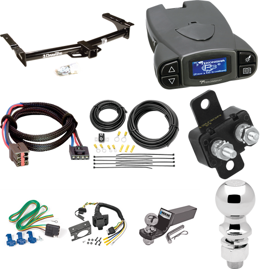 Fits 2003-2007 Ford E-350 Econoline Super Duty Trailer Hitch Tow PKG w/ Tekonsha Prodigy P3 Brake Control + Plug & Play BC Adapter + 7-Way RV Wiring + 2" & 2-5/16" Ball & Drop Mount By Draw-Tite