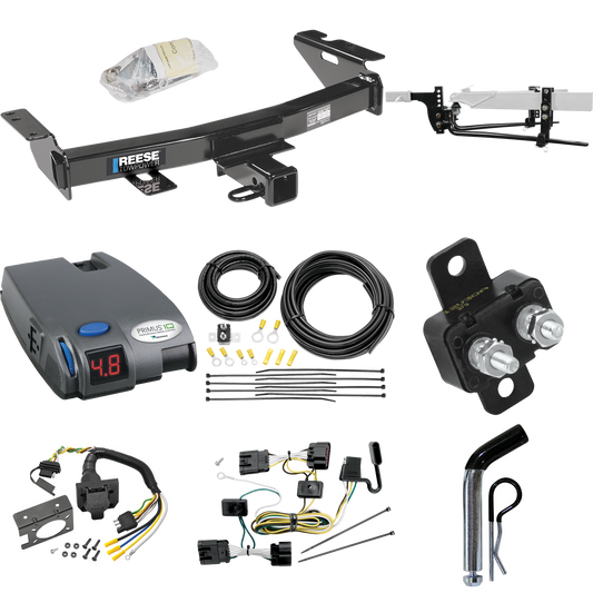 Fits 2009-2009 Chevrolet Uplander Trailer Hitch Tow PKG w/ 6K Round Bar Weight Distribution Hitch w/ 2-5/16" Ball + Pin/Clip + Tekonsha Primus IQ Brake Control + 7-Way RV Wiring (For (Canada Only) Models) By Reese Towpower