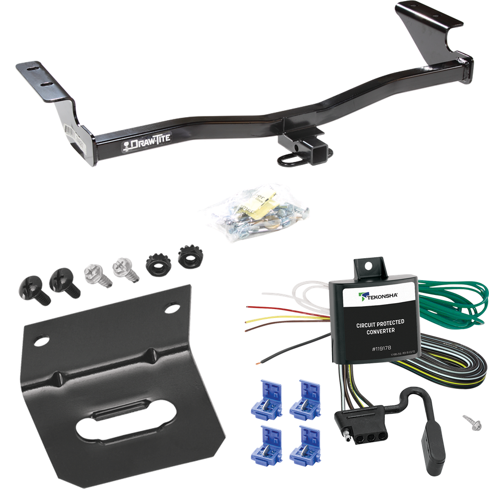 Fits 2005-2010 Scion tC Trailer Hitch Tow PKG w/ 4-Flat Wiring Harness + Bracket By Draw-Tite