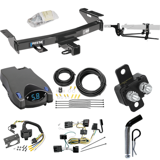 Fits 2009-2009 Chevrolet Uplander Trailer Hitch Tow PKG w/ 6K Round Bar Weight Distribution Hitch w/ 2-5/16" Ball + Pin/Clip + Tekonsha Prodigy P2 Brake Control + 7-Way RV Wiring (For (Canada Only) Models) By Reese Towpower