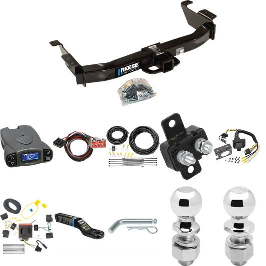 Fits 2009-2014 Ford E-350 Econoline Super Duty Trailer Hitch Tow PKG w/ Tekonsha Prodigy P3 Brake Control + Plug & Play BC Adapter + 7-Way RV Wiring + 2" & 2-5/16" Ball & Drop Mount By Reese Towpower