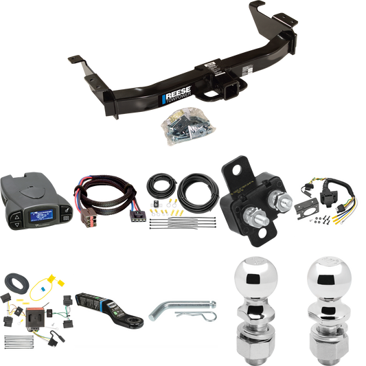 Fits 2008-2008 Ford E-150 Econoline Trailer Hitch Tow PKG w/ Tekonsha Prodigy P3 Brake Control + Plug & Play BC Adapter + 7-Way RV Wiring + 2" & 2-5/16" Ball & Drop Mount By Reese Towpower