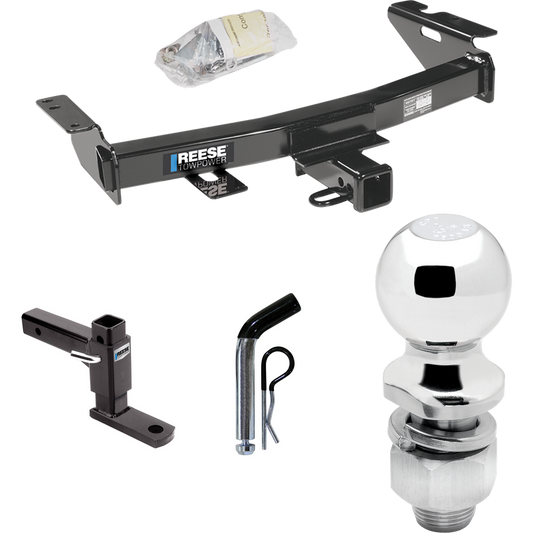 Fits 2007-2009 Pontiac Montana SV6 Trailer Hitch Tow PKG w/ Adjustable Drop Rise Ball Mount + Pin/Clip + 2" Ball (For (Canada Only) Models) By Reese Towpower