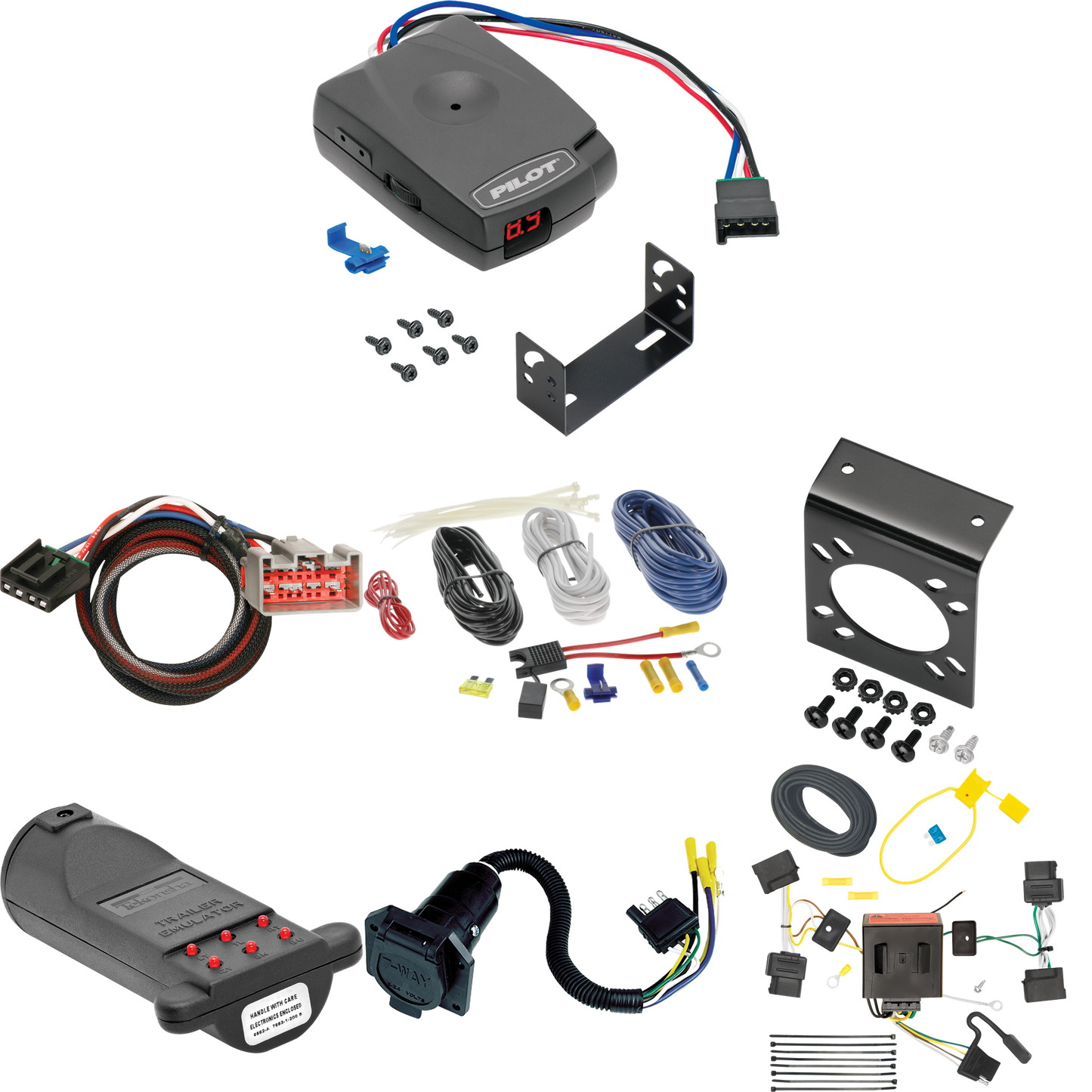 Fits 2009-2014 Ford E-250 Econoline 7-Way RV Wiring + Pro Series Pilot Brake Control + Plug & Play BC Adapter + 7-Way Tester and Trailer Emulator By Tekonsha