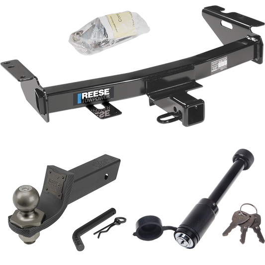 Fits 2005-2008 Chevrolet Uplander Trailer Hitch Tow PKG + Interlock Tactical Starter Kit w/ 2" Drop & 2" Ball + Tactical Dogbone Lock By Reese Towpower