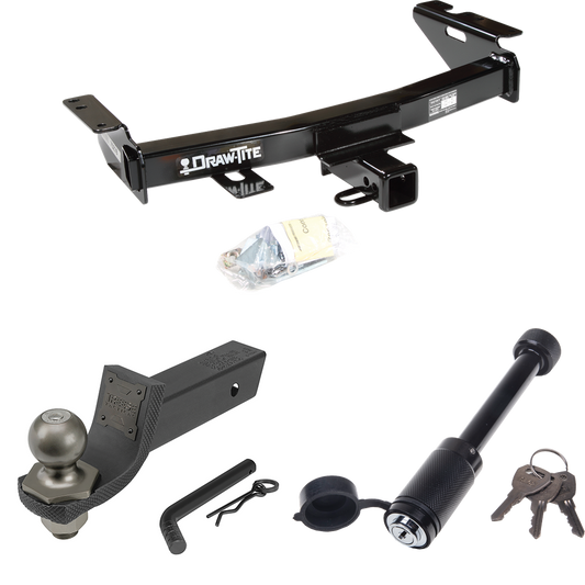 Fits 2005-2007 Buick Terraza Trailer Hitch Tow PKG + Interlock Tactical Starter Kit w/ 2" Drop & 2" Ball + Tactical Dogbone Lock By Draw-Tite