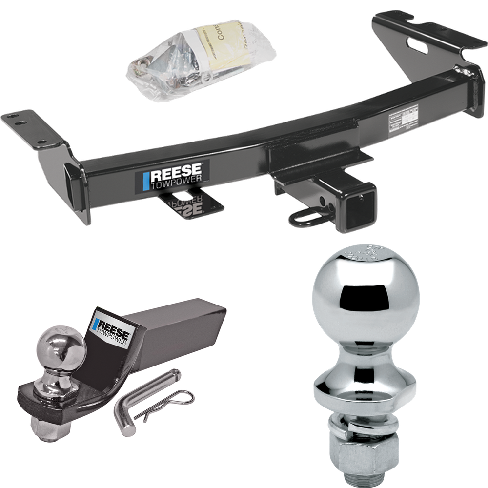 Fits 2005-2008 Chevrolet Uplander Trailer Hitch Tow PKG w/ Starter Kit Ball Mount w/ 2" Drop & 2" Ball + 1-7/8" Ball By Reese Towpower