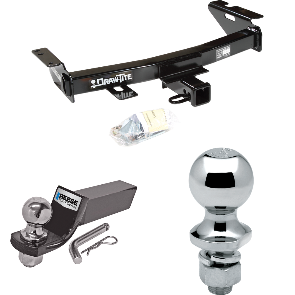 Fits 2005-2008 Chevrolet Uplander Trailer Hitch Tow PKG w/ Starter Kit Ball Mount w/ 2" Drop & 2" Ball + 1-7/8" Ball By Draw-Tite