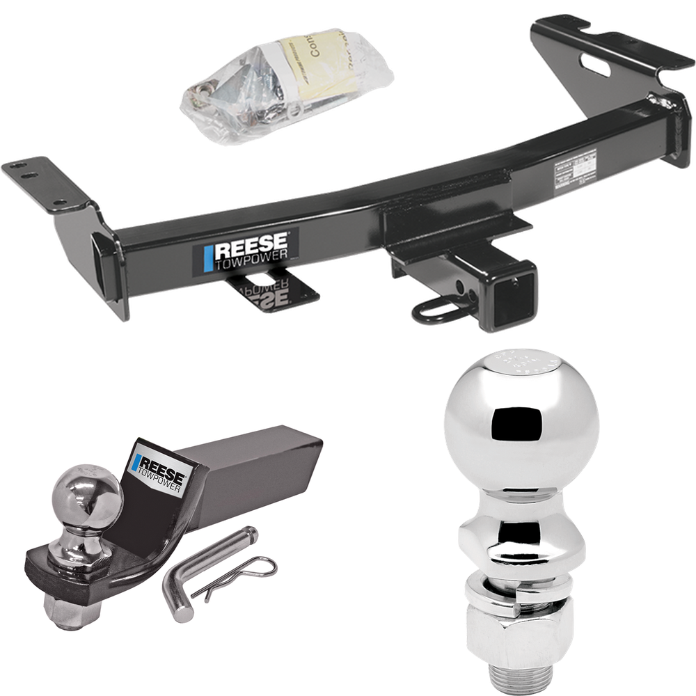 Fits 2005-2008 Chevrolet Uplander Trailer Hitch Tow PKG w/ Starter Kit Ball Mount w/ 2" Drop & 2" Ball + 2-5/16" Ball By Reese Towpower