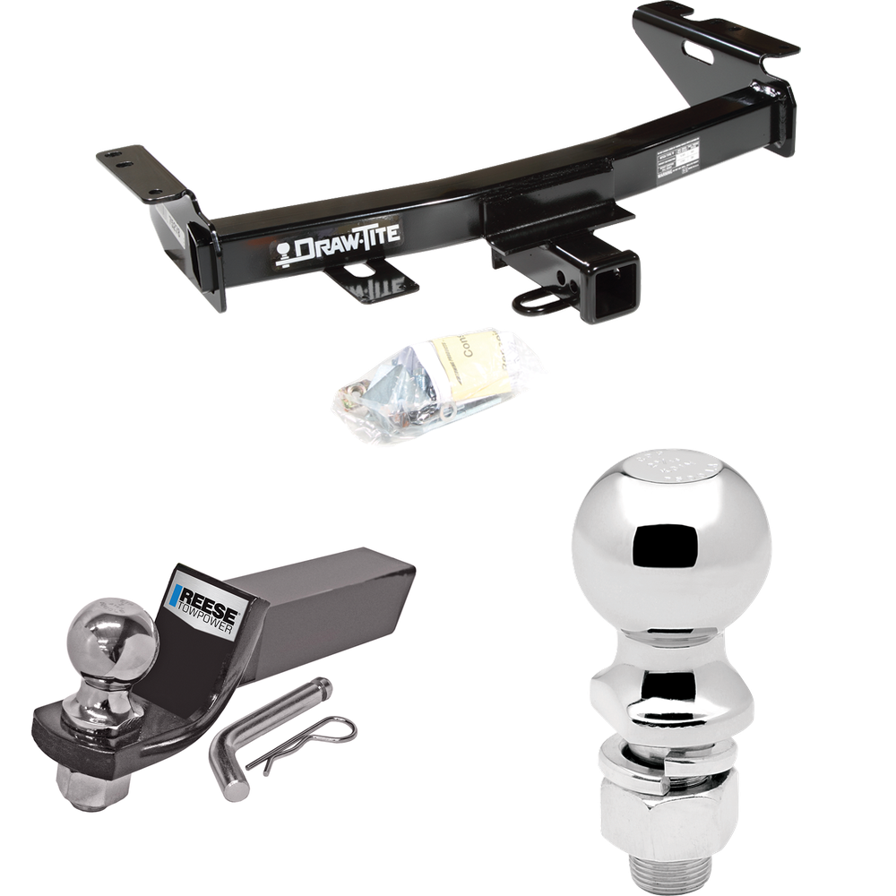 Fits 2007-2009 Pontiac Montana SV6 Trailer Hitch Tow PKG w/ Starter Kit Ball Mount w/ 2" Drop & 2" Ball + 2-5/16" Ball (For (Canada Only) Models) By Draw-Tite