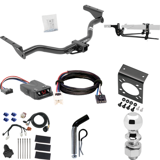 Fits 2014-2020 Infiniti QX60 Trailer Hitch Tow PKG w/ 6K Round Bar Weight Distribution Hitch w/ 2-5/16" Ball + 2" Ball + Pin/Clip + Tekonsha Brakeman IV Brake Control + Plug & Play BC Adapter + 7-Way RV Wiring By Draw-Tite