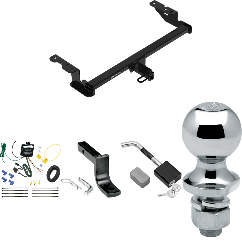 Se adapta al paquete de remolque con enganche para remolque Ford EcoSport 2018-2022 con arnés de cableado de 4 planos + barra de tracción + bola de 1-7/8" + bloqueo de enganche de Draw-Tite