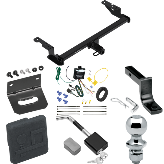 Se adapta al paquete de remolque con enganche para remolque Ford EcoSport 2018-2022 con arnés de cableado de 4 planos + barra de tracción + bola de 1-7/8" + soporte de cableado + cubierta de enganche + bloqueo de enganche de Draw-Tite