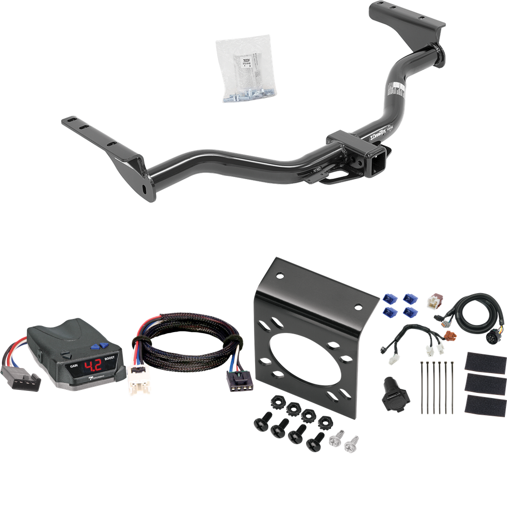 Fits 2014-2020 Infiniti QX60 Trailer Hitch Tow PKG w/ Tekonsha BRAKE-EVN Brake Control + Plug & Play BC Adapter + 7-Way RV Wiring By Draw-Tite