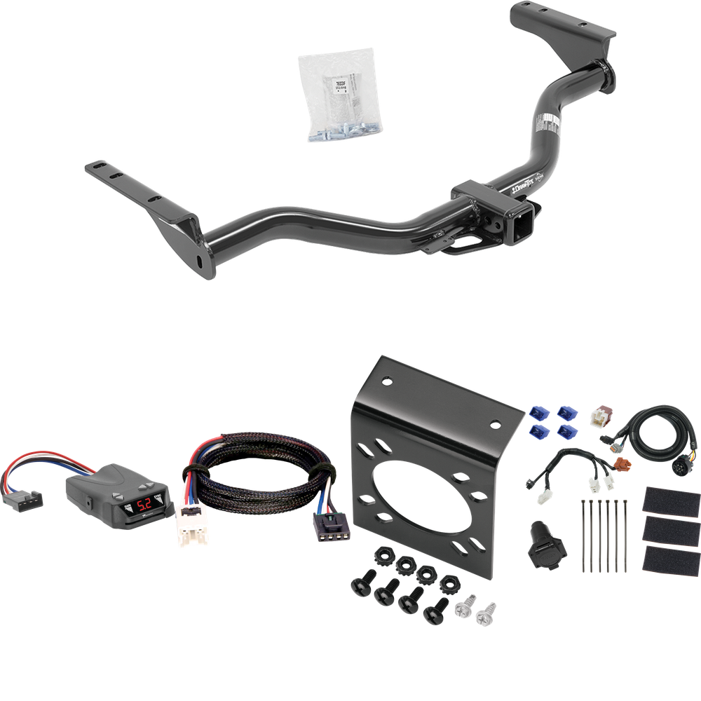 Fits 2013-2020 Nissan Pathfinder Trailer Hitch Tow PKG w/ Tekonsha Brakeman IV Brake Control + Plug & Play BC Adapter + 7-Way RV Wiring By Draw-Tite