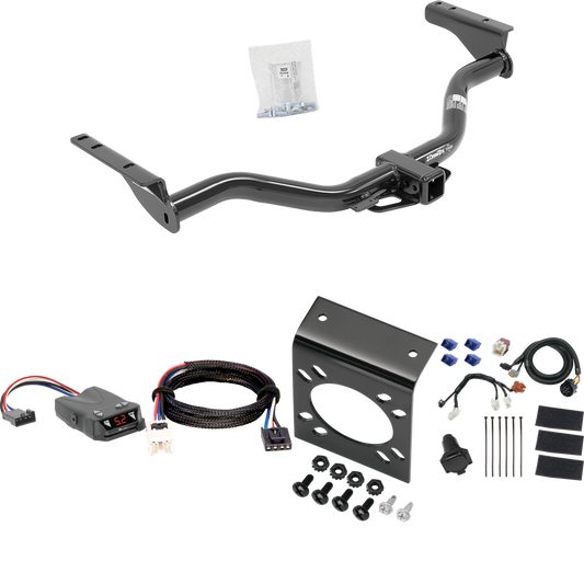 Fits 2013-2020 Nissan Pathfinder Trailer Hitch Tow PKG w/ Tekonsha Brakeman IV Brake Control + Plug & Play BC Adapter + 7-Way RV Wiring By Draw-Tite