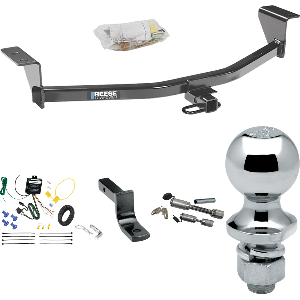 Fits 2008-2010 Scion xB Trailer Hitch Tow PKG w/ 4-Flat Wiring Harness + Draw-Bar + 1-7/8" Ball + Dual Hitch & Coupler Locks (Excludes: Release Series Models) By Reese Towpower