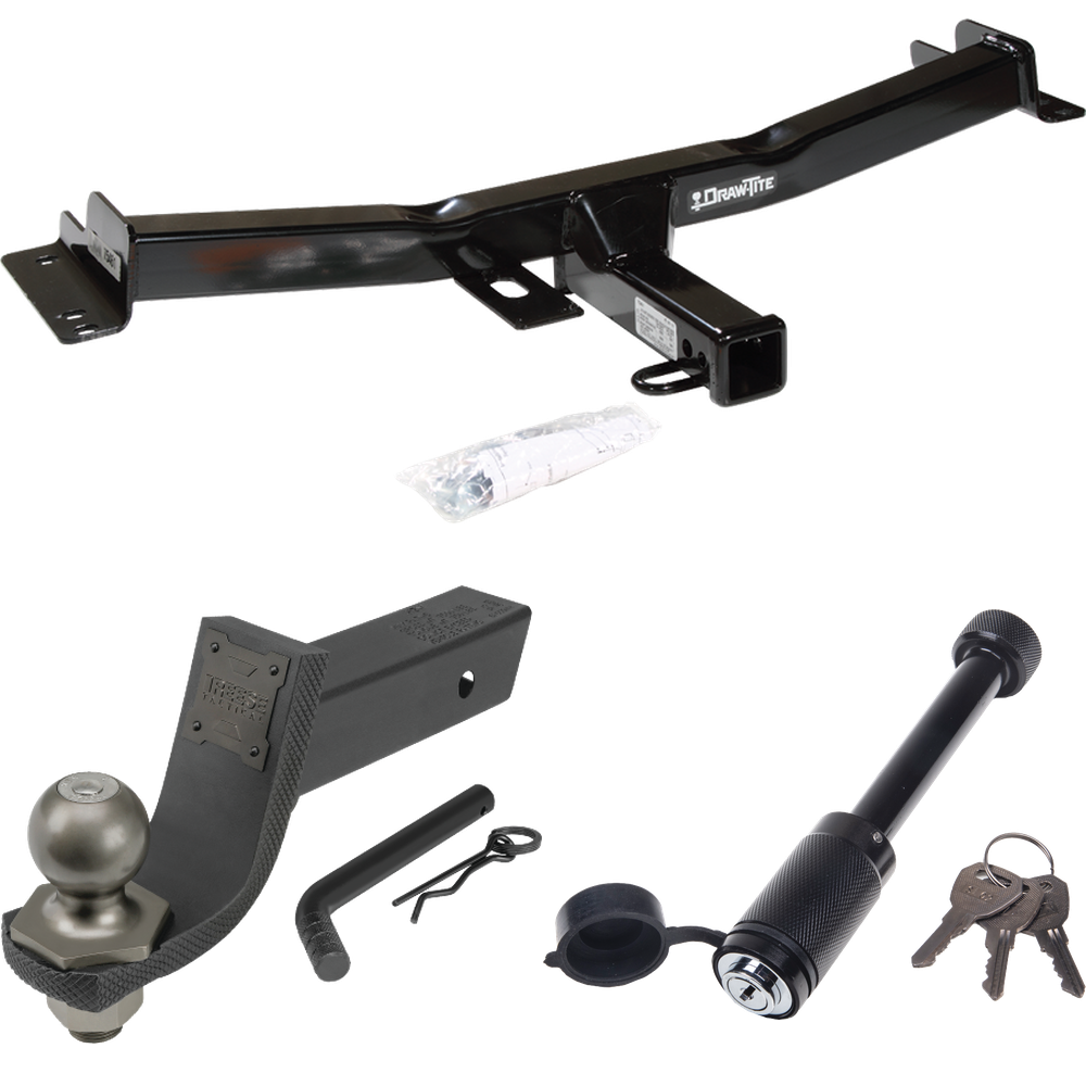 Fits 2007-2014 Toyota FJ Cruiser Trailer Hitch Tow PKG + Interlock Tactical Starter Kit w/ 3-1/4" Drop & 2" Ball + Tactical Dogbone Lock By Draw-Tite