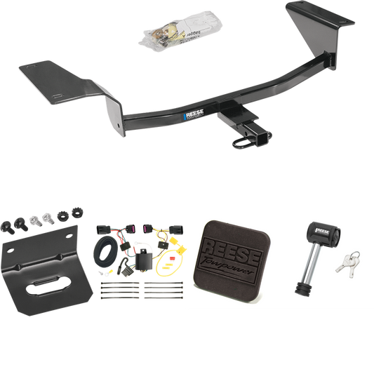 Fits 2012-2017 Buick Verano Trailer Hitch Tow PKG w/ 4-Flat Wiring Harness + Hitch Cover + Hitch Lock (Excludes: Turbo or w/Dual Exhaust Models) By Reese Towpower