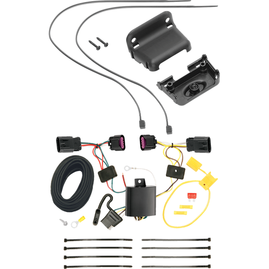 Fits 2012-2017 Buick Verano 4-Flat Vehicle End Trailer Wiring Harness + Wiring Bracket By Tekonsha