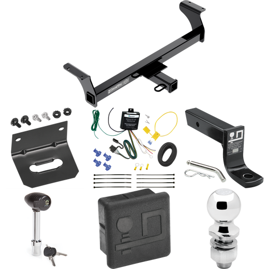 Fits 2013-2013 Isuzu D-Max Trailer Hitch Tow PKG w/ 4-Flat Wiring + Ball Mount w/ 4" Drop + 2" Ball + Wiring Bracket + Hitch Lock + Hitch Cover By Draw-Tite