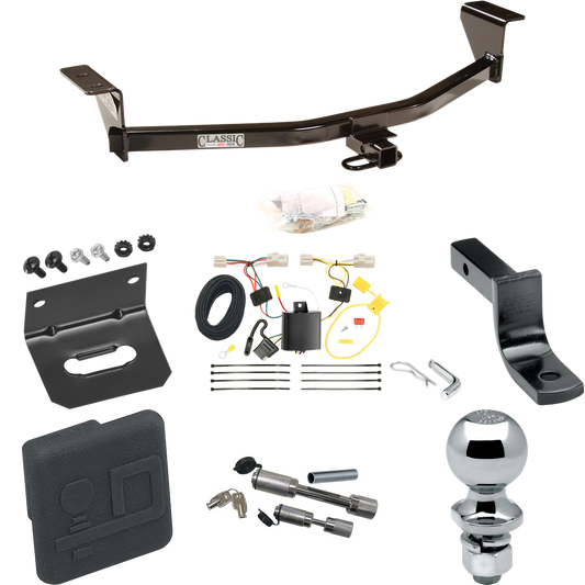 Fits 2011-2013 Scion xB Trailer Hitch Tow PKG w/ 4-Flat Wiring Harness + Draw-Bar + 2" Ball + Wiring Bracket + Hitch Cover + Dual Hitch & Coupler Locks (Excludes: Release Series Models) By Draw-Tite