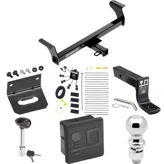 Se adapta al paquete de enganche de remolque Isuzu D-Max 2013-2013 con cableado "sin empalme" de 4 contactos planos cero + soporte de bola con caída de 4" + bola de 2-5/16" + soporte de cableado + bloqueo de enganche + cubierta de enganche dibujar-tite