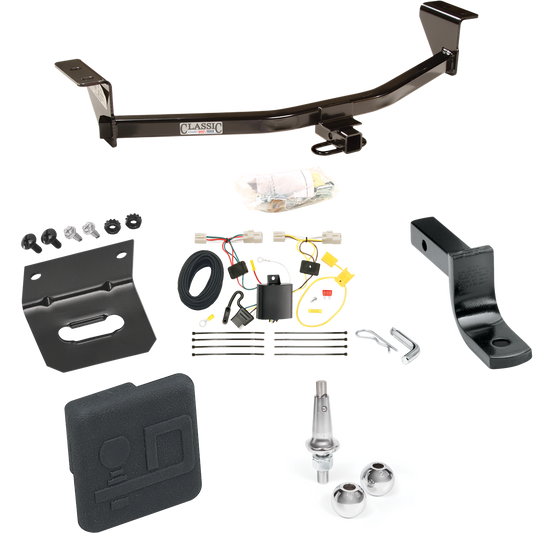 Fits 2011-2013 Scion xB Trailer Hitch Tow PKG w/ 4-Flat Wiring Harness + Draw-Bar + Interchangeable 1-7/8" & 2" Balls + Wiring Bracket + Hitch Cover (Excludes: Release Series Models) By Draw-Tite